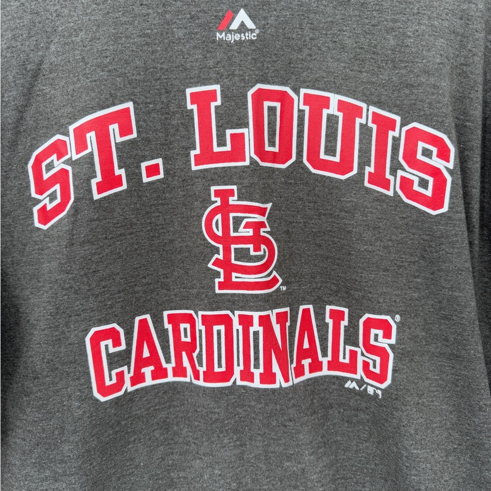 Majestic Gray St. Louis Cardinals Tee Men’s size Large Tall - Picture 3 of 6